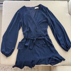 Altar'd State Deep Blue Long Sleeve Dress